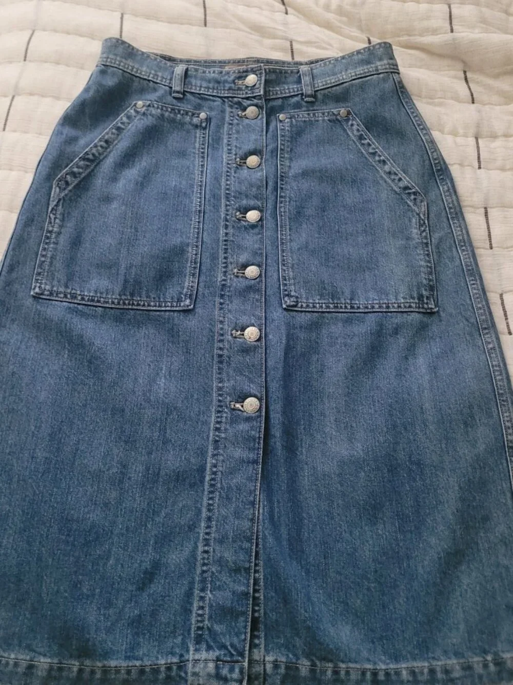 Jcrew point sur denim skirt